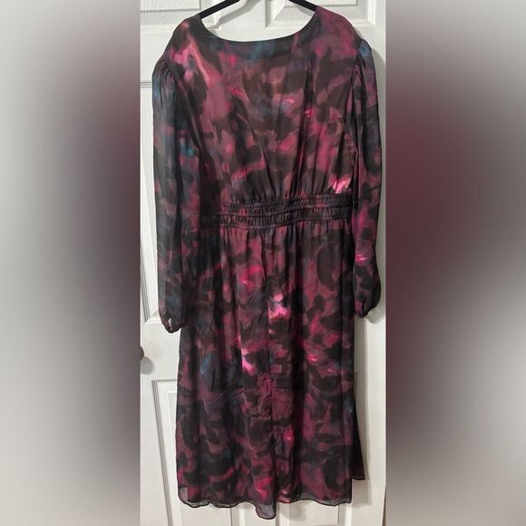 Sofia Vergara Empire Maxi Dress Plus Size XXLPlum Floral w/POCKETS Fully Lined - Picture 7 of 10